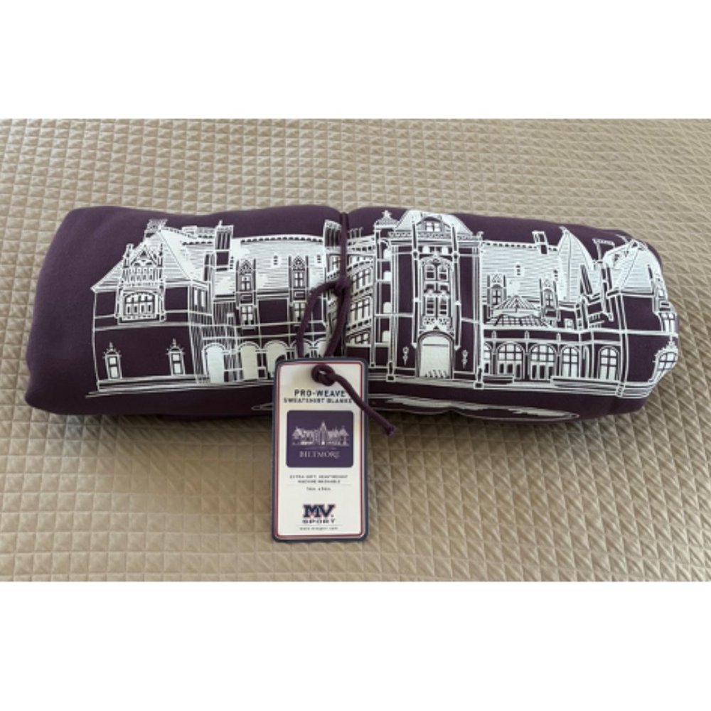 Biltmore House, Asheville, NC, Sweatshirt Blanket in Purple
